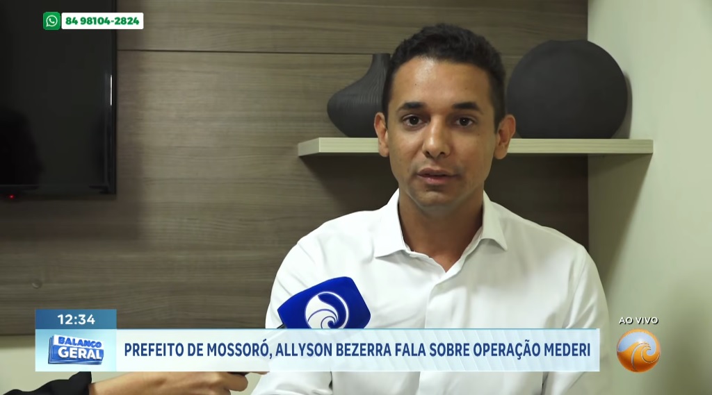 Prefeito de Mossoró, Allyson Bezerra, fala sobre Operação Mederi e diz que ação pode ter motivação política