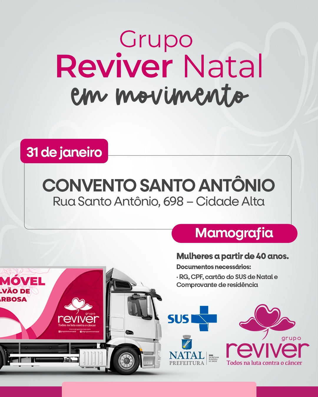 Mamografias gratuitas serão oferecidas neste sábado em Natal