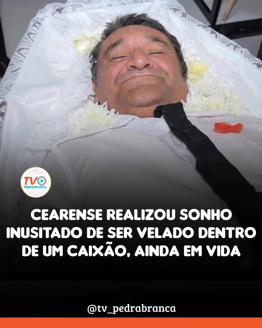 Cearense realiza sonho inusitado de ser velado dentro de caixão, ainda em vida