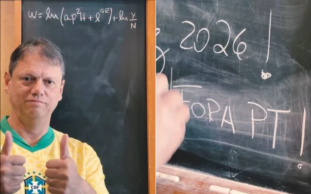Tarcísio publica vídeo de Ano Novo com mensagem “Fora PT”