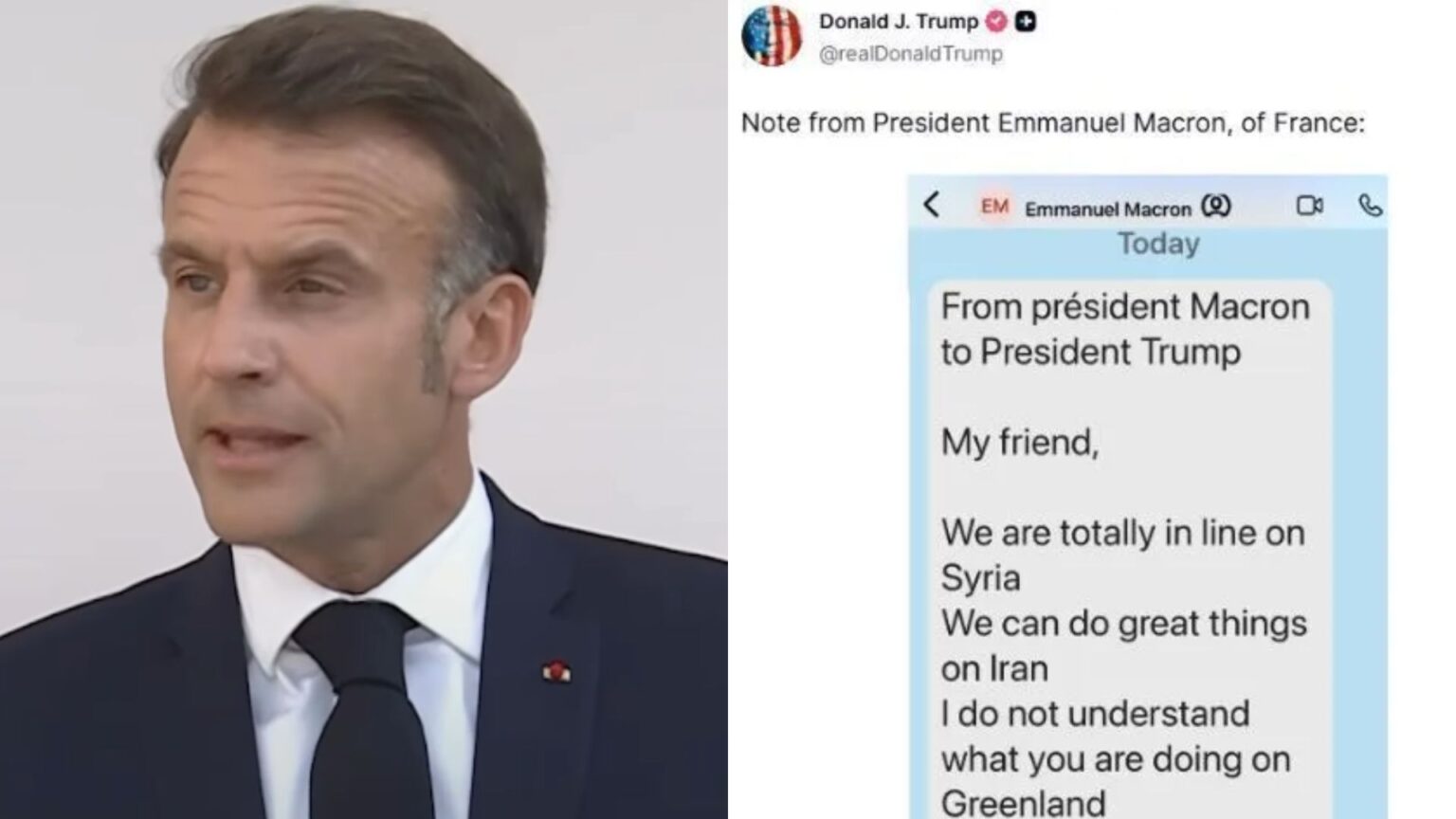 Macron questiona Trump sobre Groenlândia e propõe reunião do G7 com Rússia