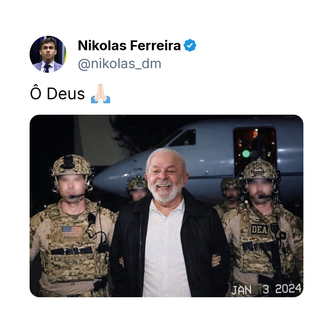 PSOL aciona PGR contra Nikolas Ferreira após postagem com montagem de Lula sendo capturado