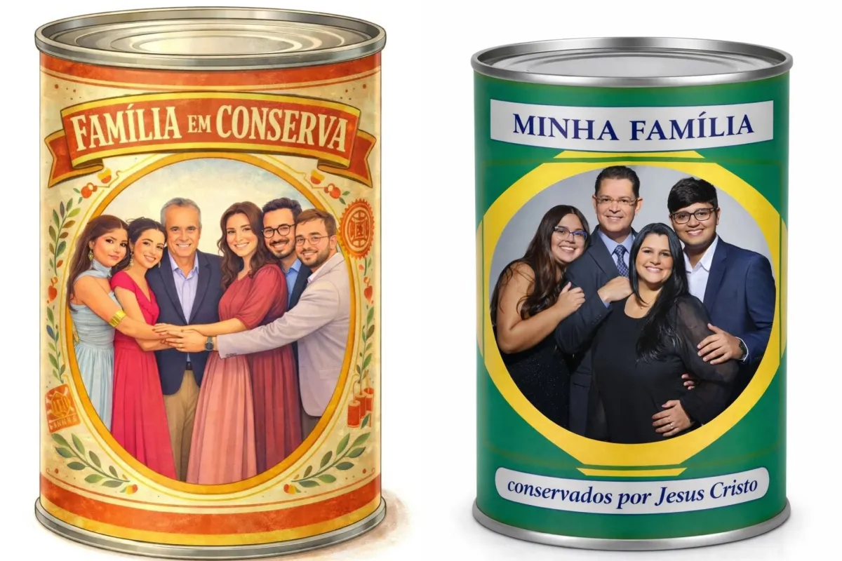 REAÇÃO: Rogério Marinho e Sóstenes Cavalcante publicam ilustração de família em lata de conserva