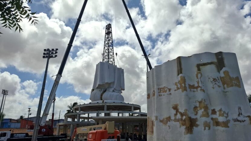 Estátua gigante de Nossa Senhora de Fátima na zona Norte deve ser concluída em abril