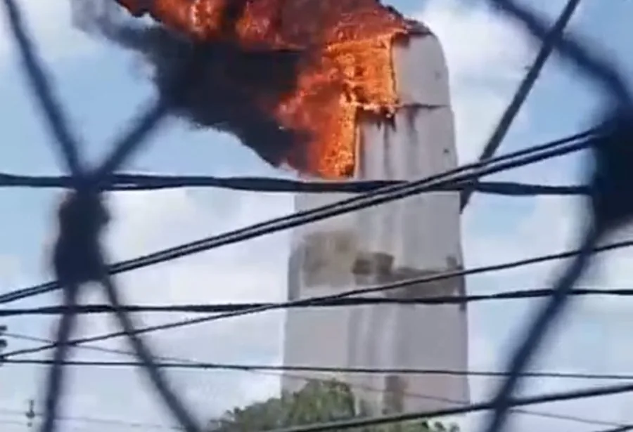 Estátua de Nossa Senhora de Fátima pega fogo na zona Norte de Natal