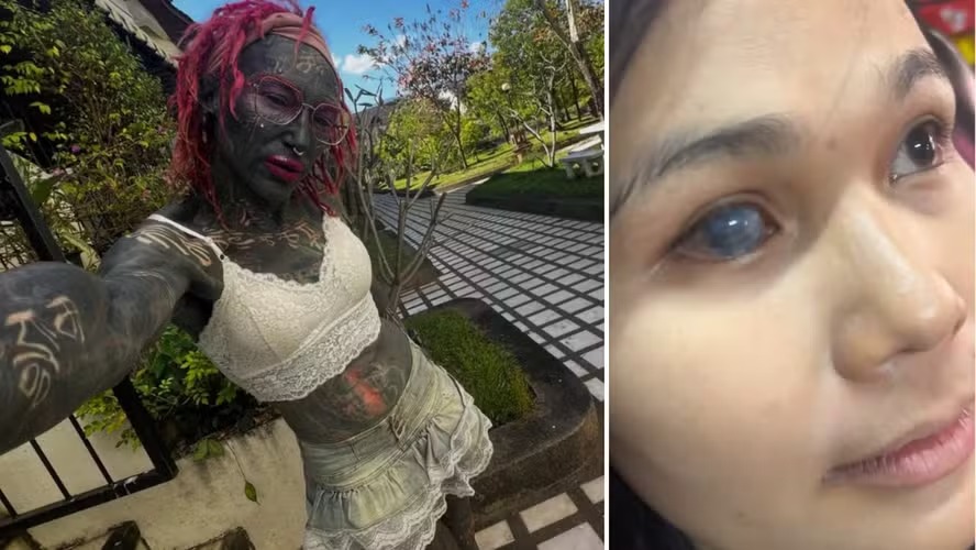 Tatuadora alemã dá um 'novo olho' a tailandesa com deficiência visual