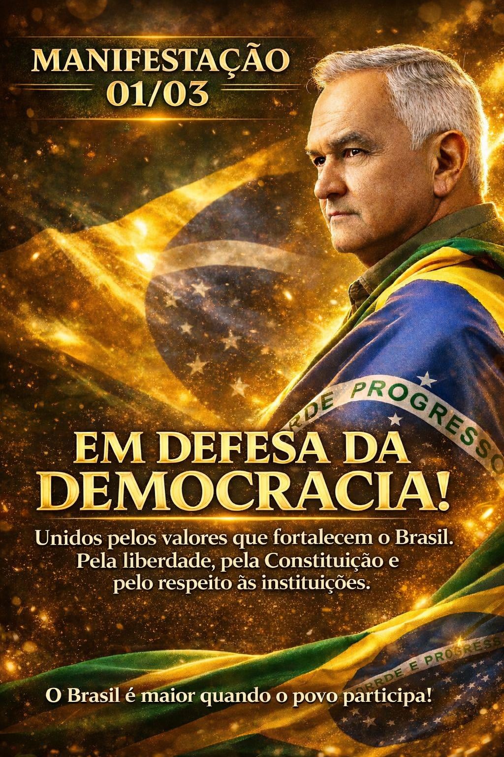 Deputado General Girão convoca população para ato em defesa da democracia neste domingo em Natal