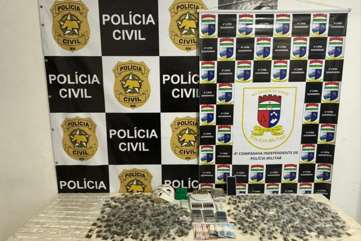 Polícia prende mulher e apreende adolescente com mais de mil porções de drogas em Pipa