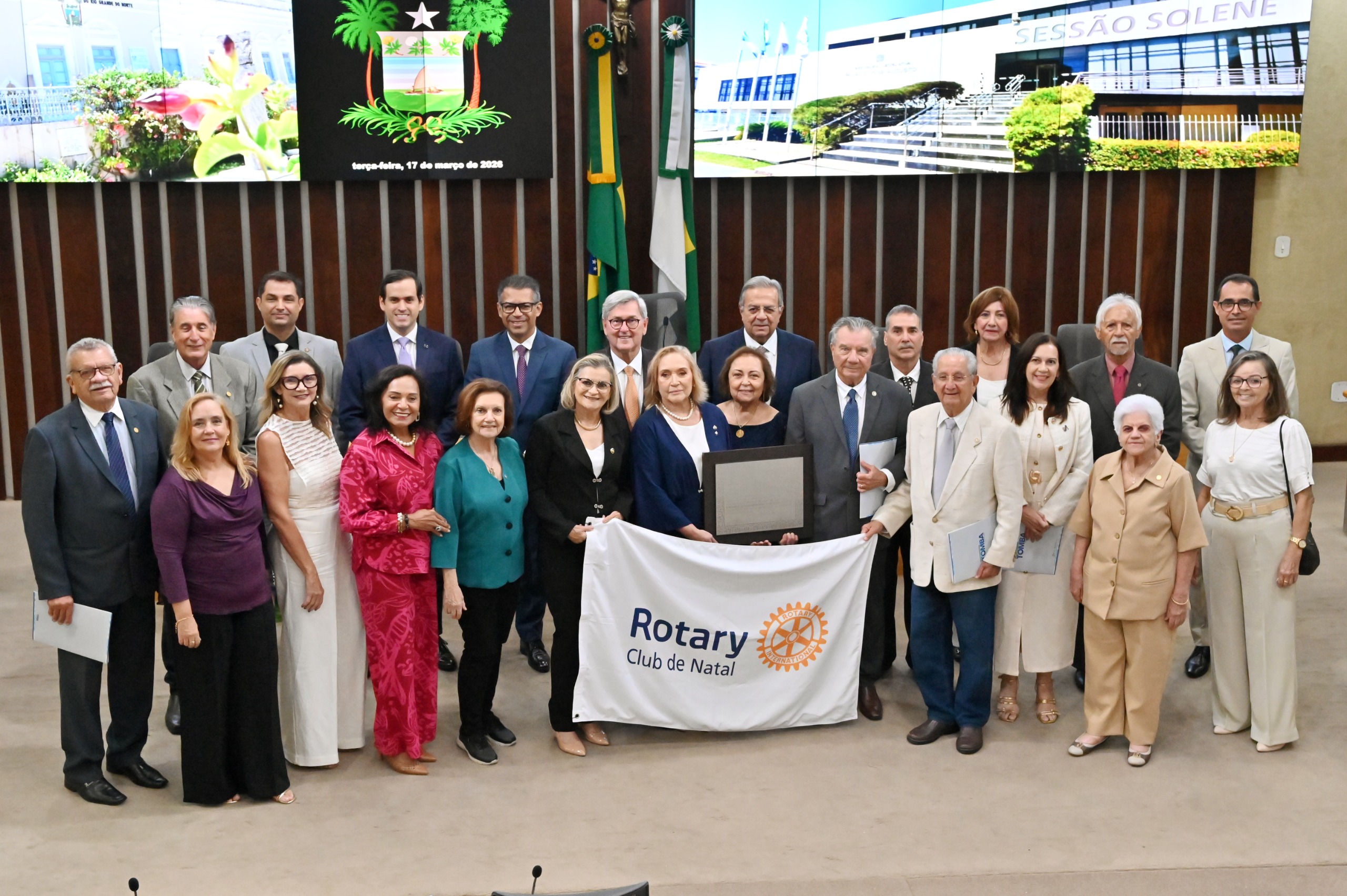 Deputado Tomba Farias homenageia os 90 anos do Rotary Club de Natal em Sessão Solene na ALRN