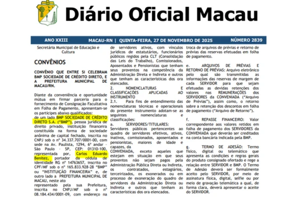 Prefeitura de Macau mantém contrato com banco ligado a facções criminosas
