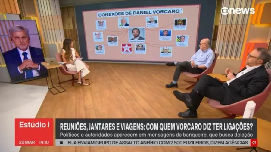 GloboNews pede desculpas após arte ligar Vorcaro a políticos