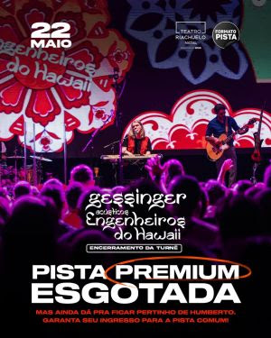 Humberto Gessinger volta a Natal com turnê "Acústicos Engenheiros do Hawaii" e ingressos entram na reta final