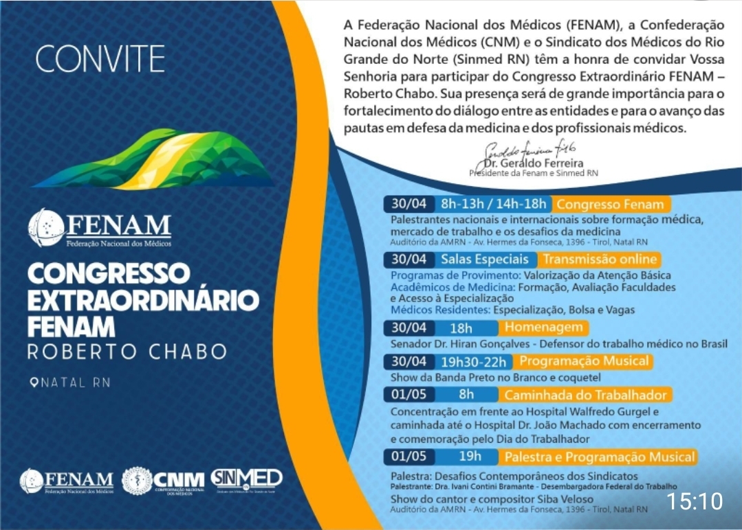 Congresso da FENAM em Natal debate adoecimento de médicos e condições de trabalho