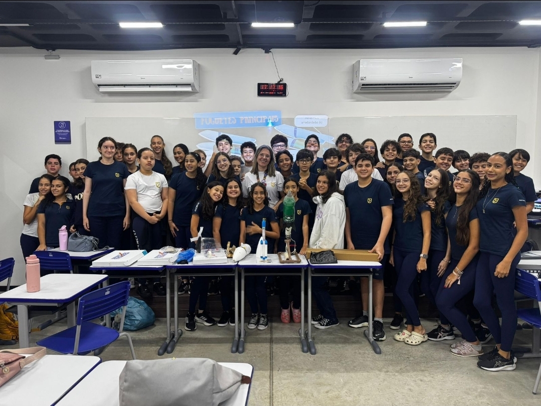 Colégio Porto promove oficina de construção de foguetes com alunos do Projeto Porto Olímpico