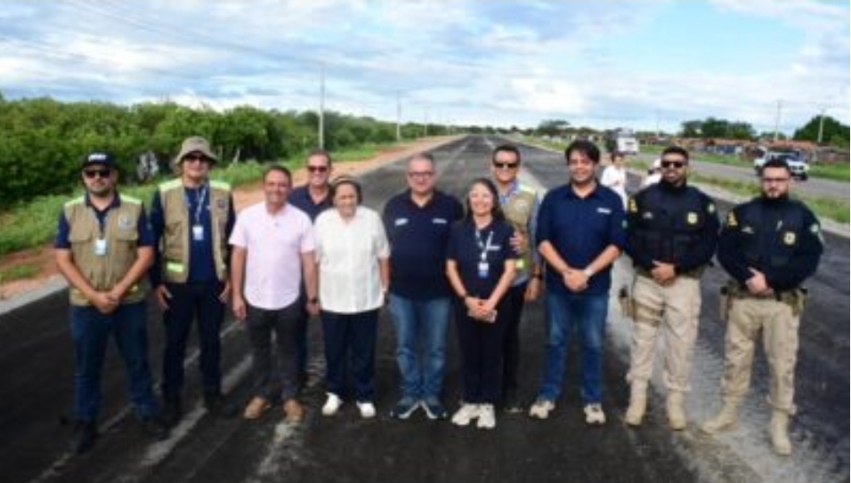 BR-304: Prefeito do Assú, Governadora e Ministro dos Transportes vistoriam obras de duplicação