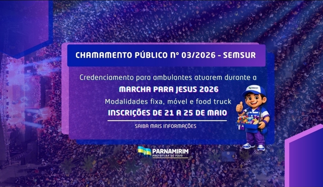 Prefeitura abre credenciamento para ambulantes atuarem durante a Marcha para Jesus 2026