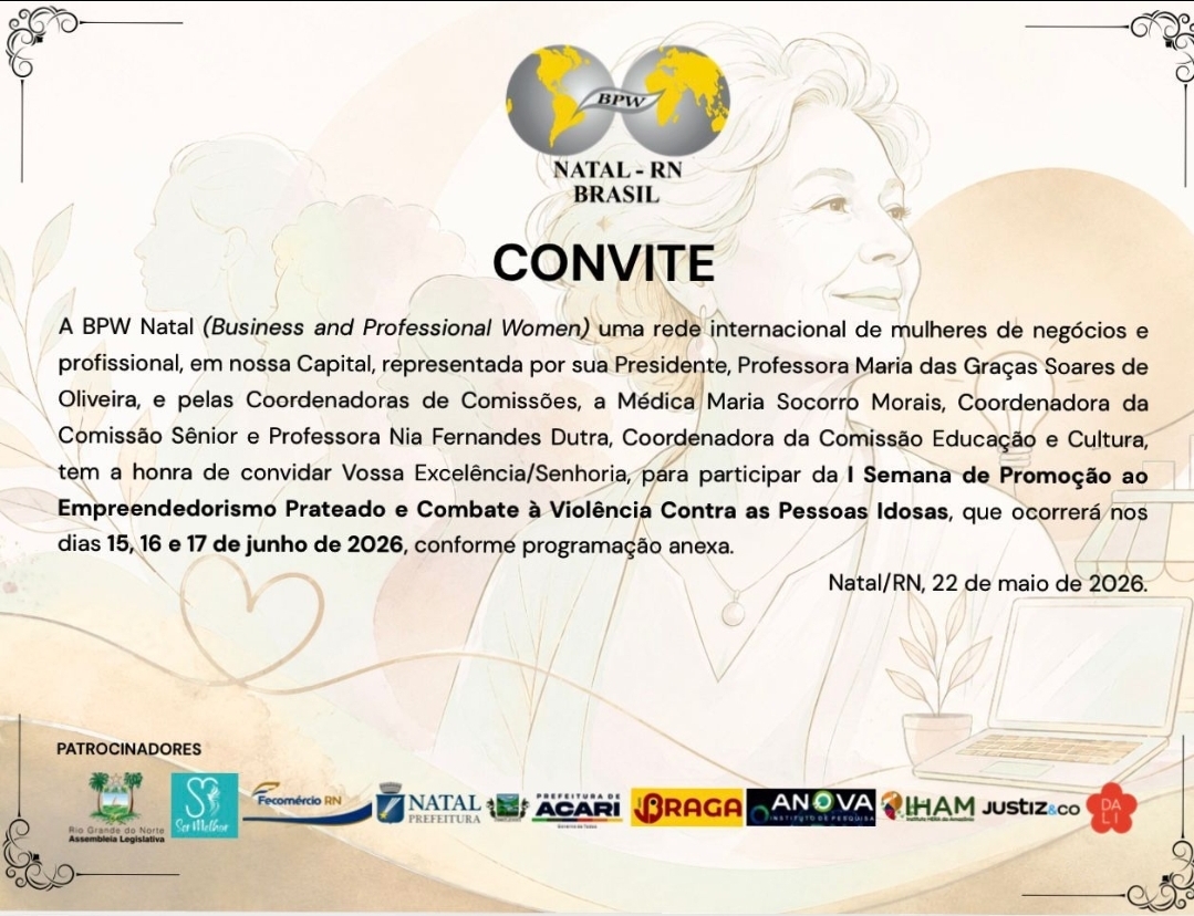 Evento irá promover o "empreendedorismo prateado" e o enfrentamento da violência contra idosos