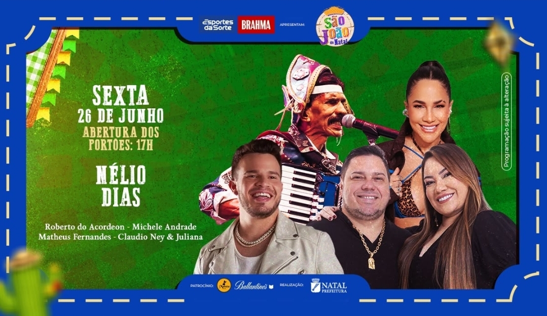 São João de Natal 2026 segue com programação no Polo Nélio Dias nesta sexta-feira (26)