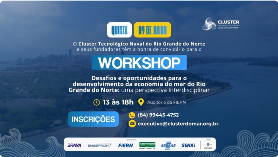 Cluster realiza workshop para debater desenvolvimento da economia do mar nesta quinta-feira 9