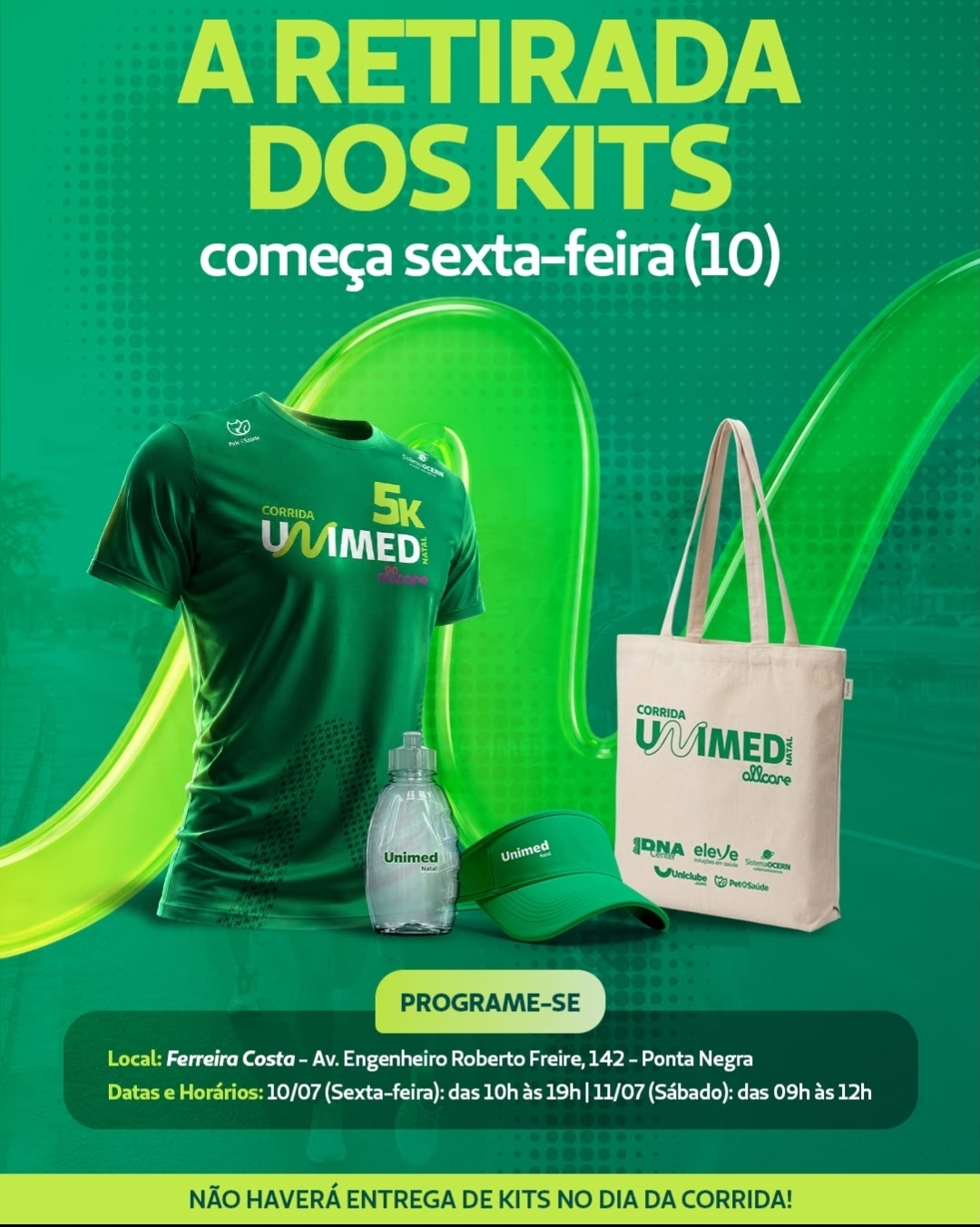 Entrega dos kits da Corrida Unimed Natal começa nesta sexta-feira (10)