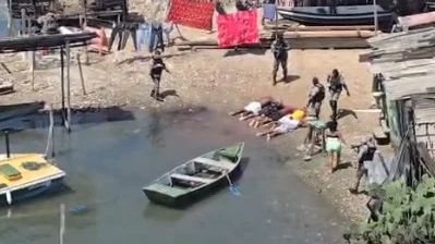 Veja as imagens: com apoio aéreo, forças de segurança resgatam mulher de tribunal do crime no Rio Potengi