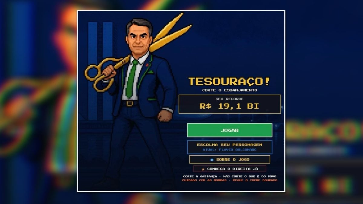 Vídeo: Flávio Bolsonaro lança jogo do Tesouraço
