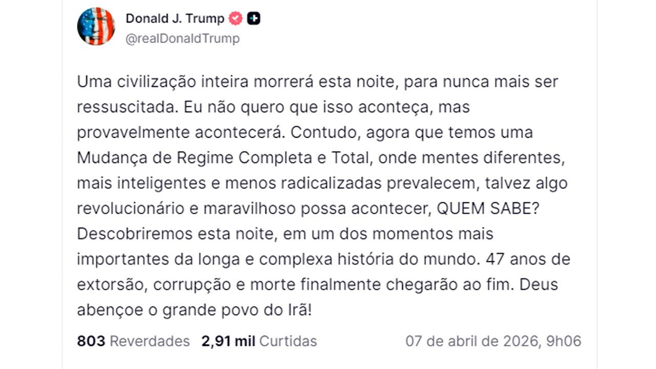 "Civilização morrerá": Irã, políticos dos EUA, ONU e Papa reagem a ameaça de Trump