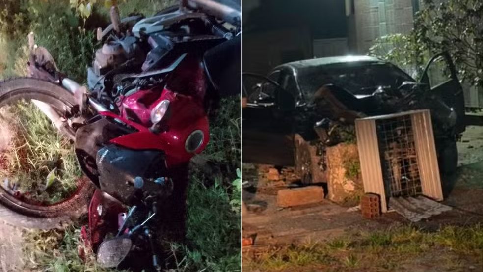 Acidente em Extremoz: carro colide com motos, deixa um morto e dois feridos graves