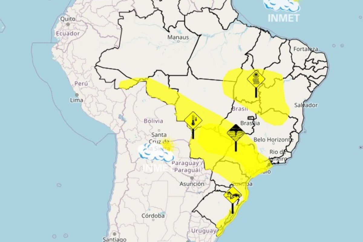 Inmet emite alertas de chuva e queda de temperatura para o Vale do Paraíba nesta terça-feira, 23/06/2026