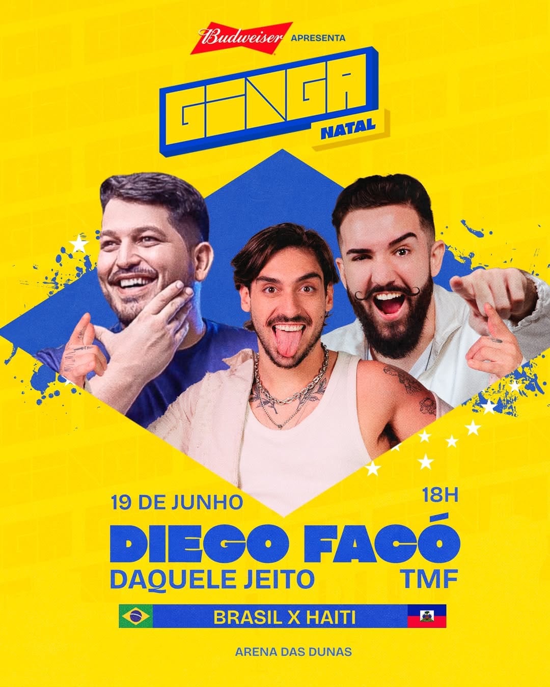 Ginga Natal celebra Brasil x Haiti com shows após estreia de ingressos esgotados