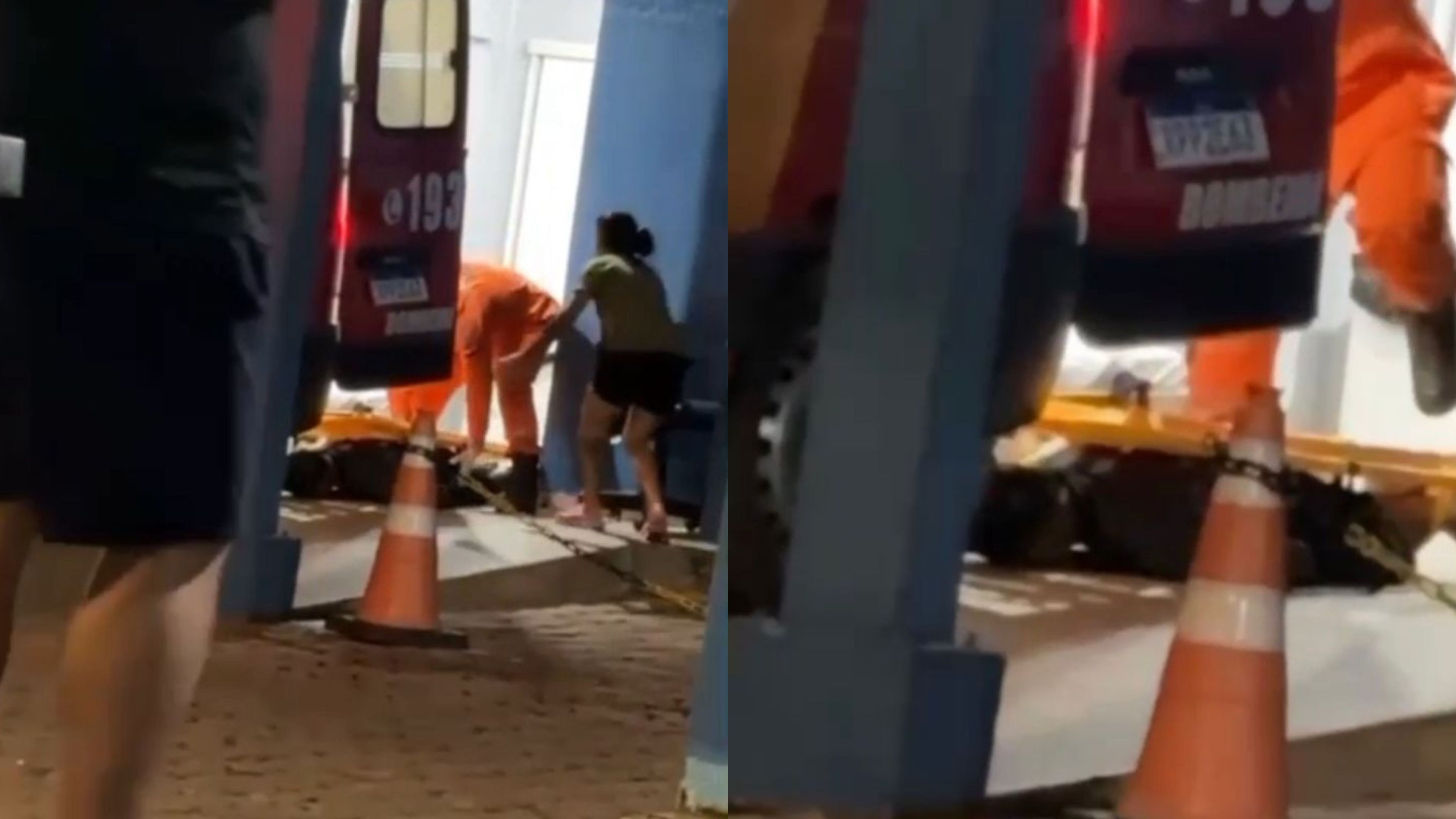 Bombeiros deixam vítima de acidente cair em unidade de pronto atendimento em Porto Velho; vídeo