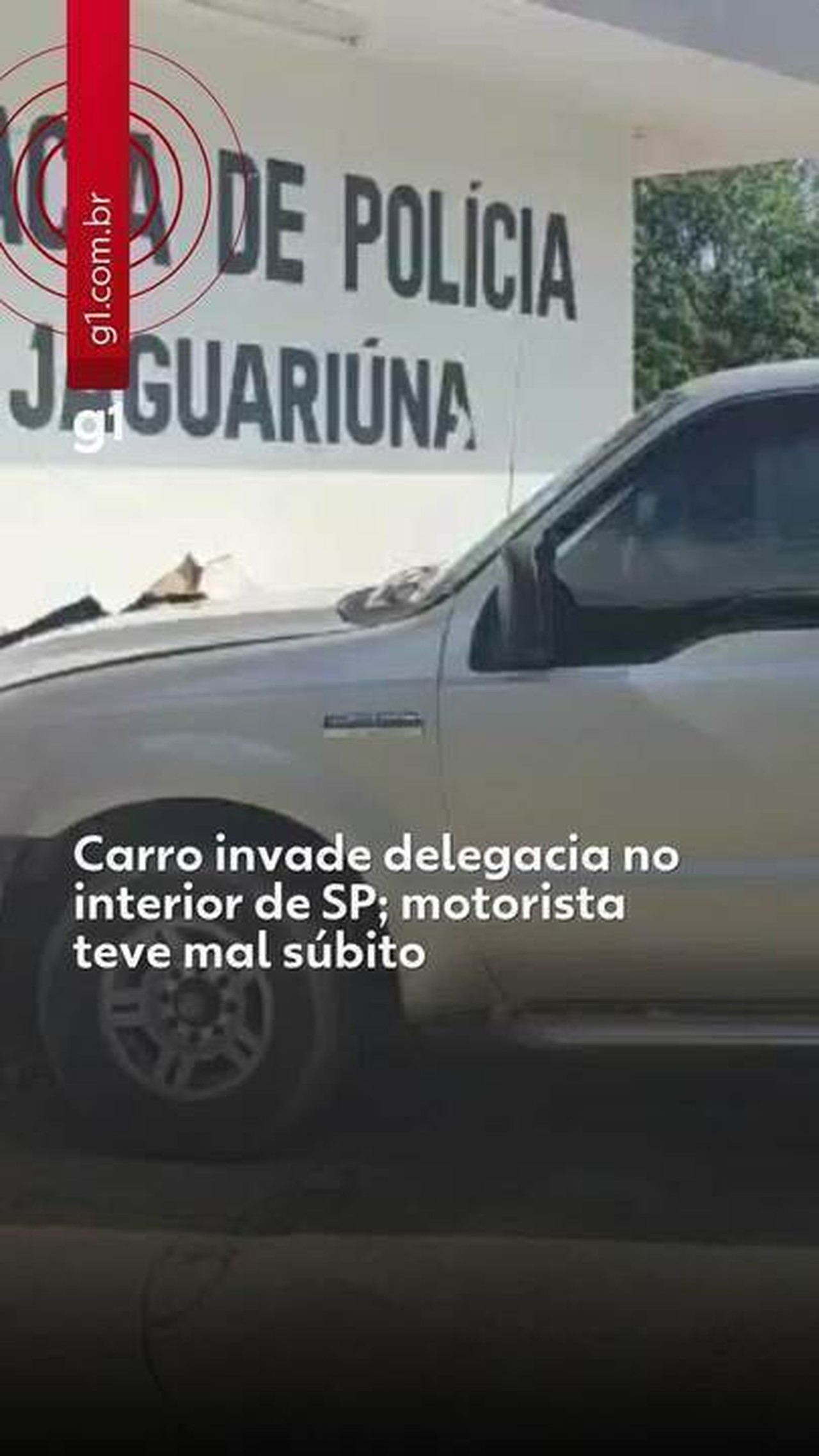 Caminhonete invade delegacia em Jaguariúna após motorista passar mal
