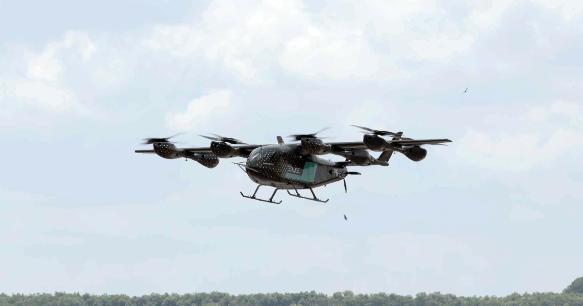 Eve Air Mobility, subsidiária da Embraer, avança em testes de carro voador com sucesso