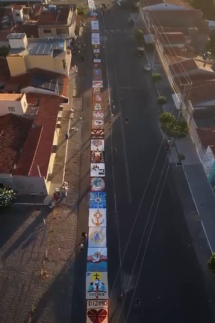 Currais Novos celebra Corpus Christi com tapete religioso de mais de cem metros