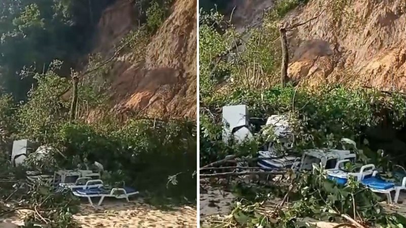 Deslizamento em falésia na Praia do Madeiro assusta e reacende alerta de tragédia no RN