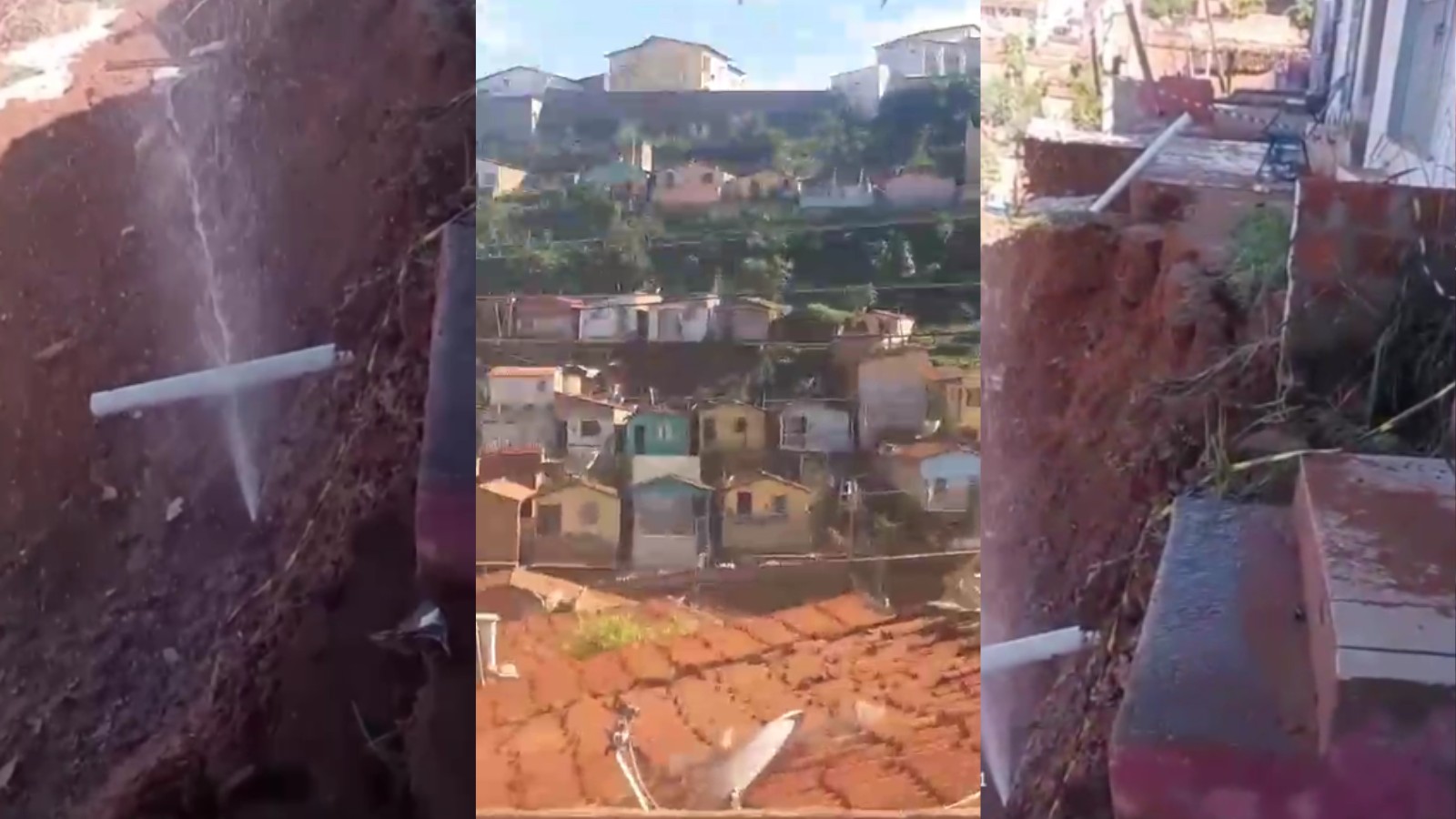 Deslizamento em Picos interdita seis casas após vazamento de água e força realocação de famílias
