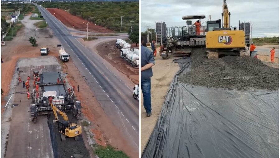Duplicação da BR-304 avança com implantação de pavimento definitivo entre Mossoró e Assú