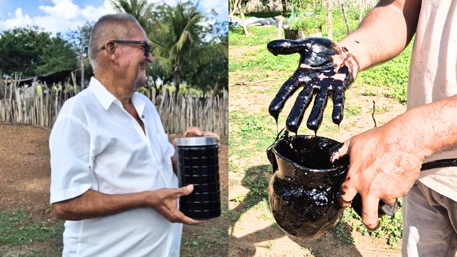 Agricultor no Ceará celebra confirmação de petróleo em seu sítio