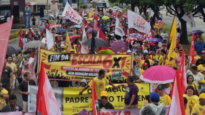 Protesto em Natal pede fim da escala 6x1 em semana decisiva no Congresso