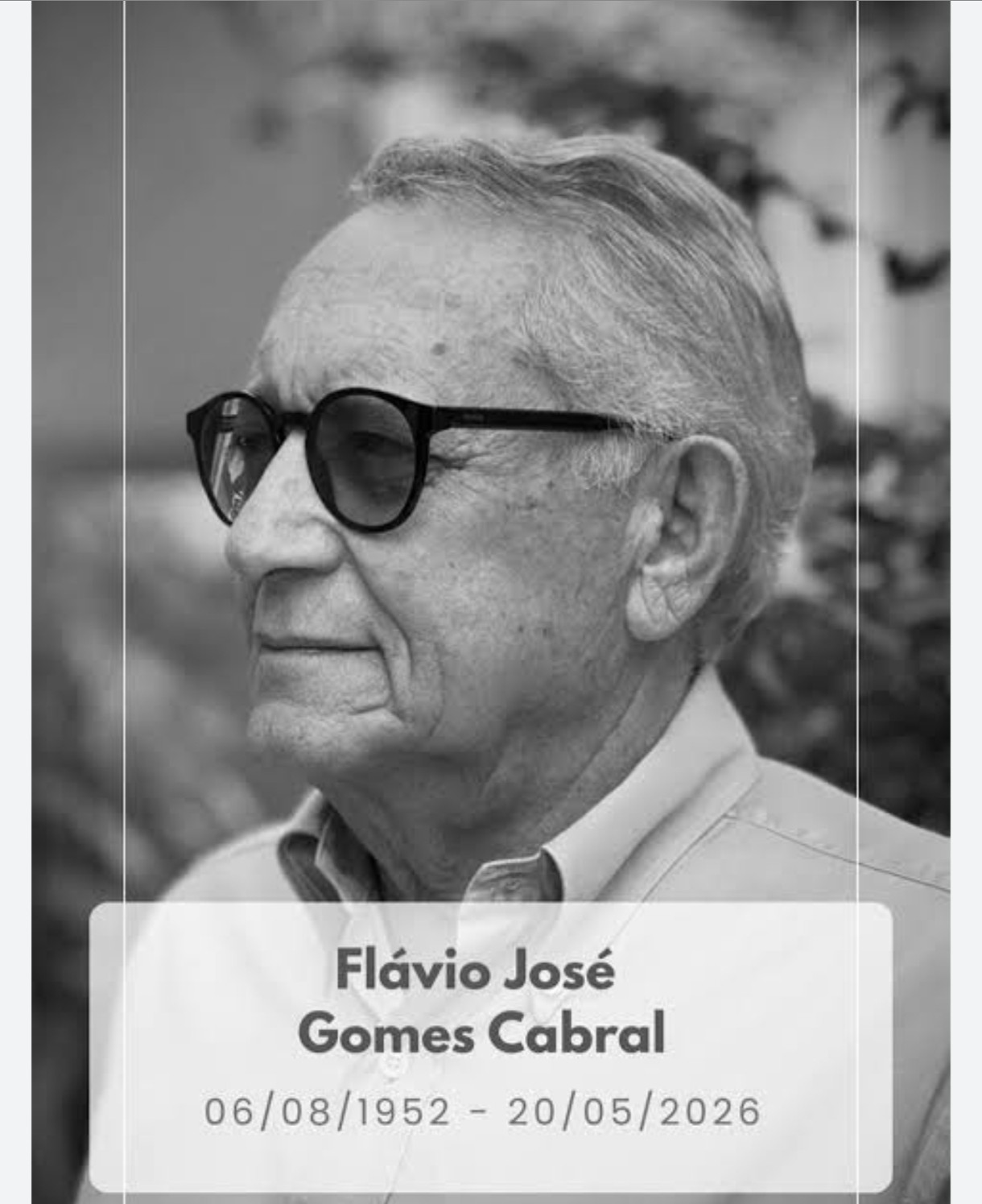 Flávio Cabral, assessor da Codevasf, morre aos 73 anos em Recife