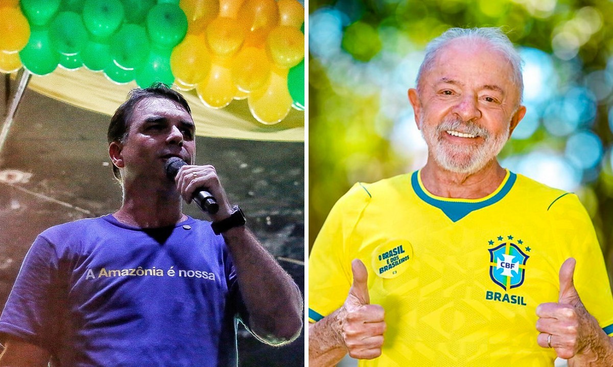 Flávio Bolsonaro e Lula disputam o simbolismo da camisa da Seleção durante a Copa