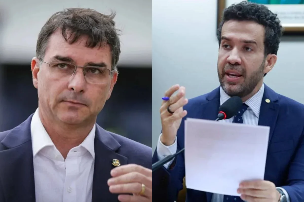 Flávio Bolsonaro apresenta queixa-crime ao STF contra André Janones e pede R$ 200 mil