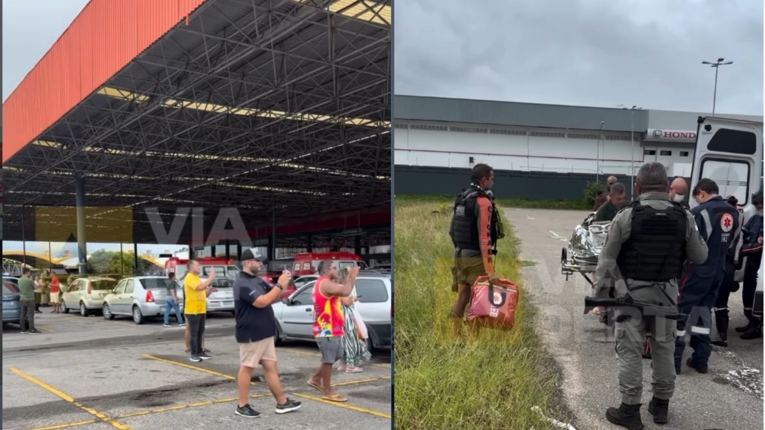 Homem é alvo de atentado a tiros no estacionamento do Atacadão na BR-101 Sul