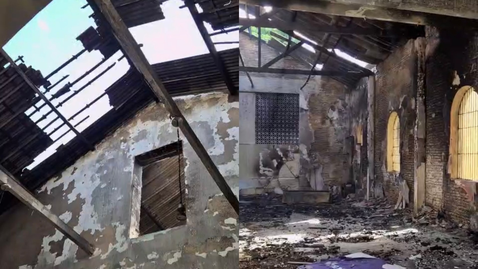 Incêndio destrói salão de igreja histórica em Fortaleza; ninguém ficou ferido