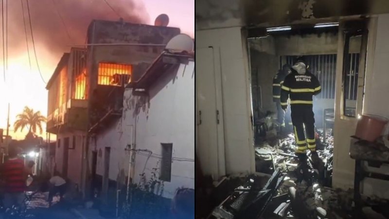 Incêndio destrói residência no centro de Carnaúba dos Dantas