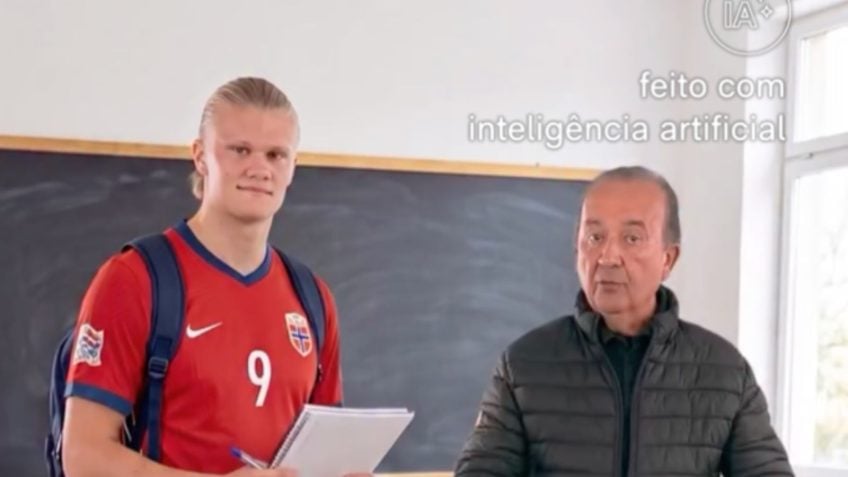 Jorginho Mello utiliza imagem de Erling Haaland feita com IA para promover cursos técnicos em SC