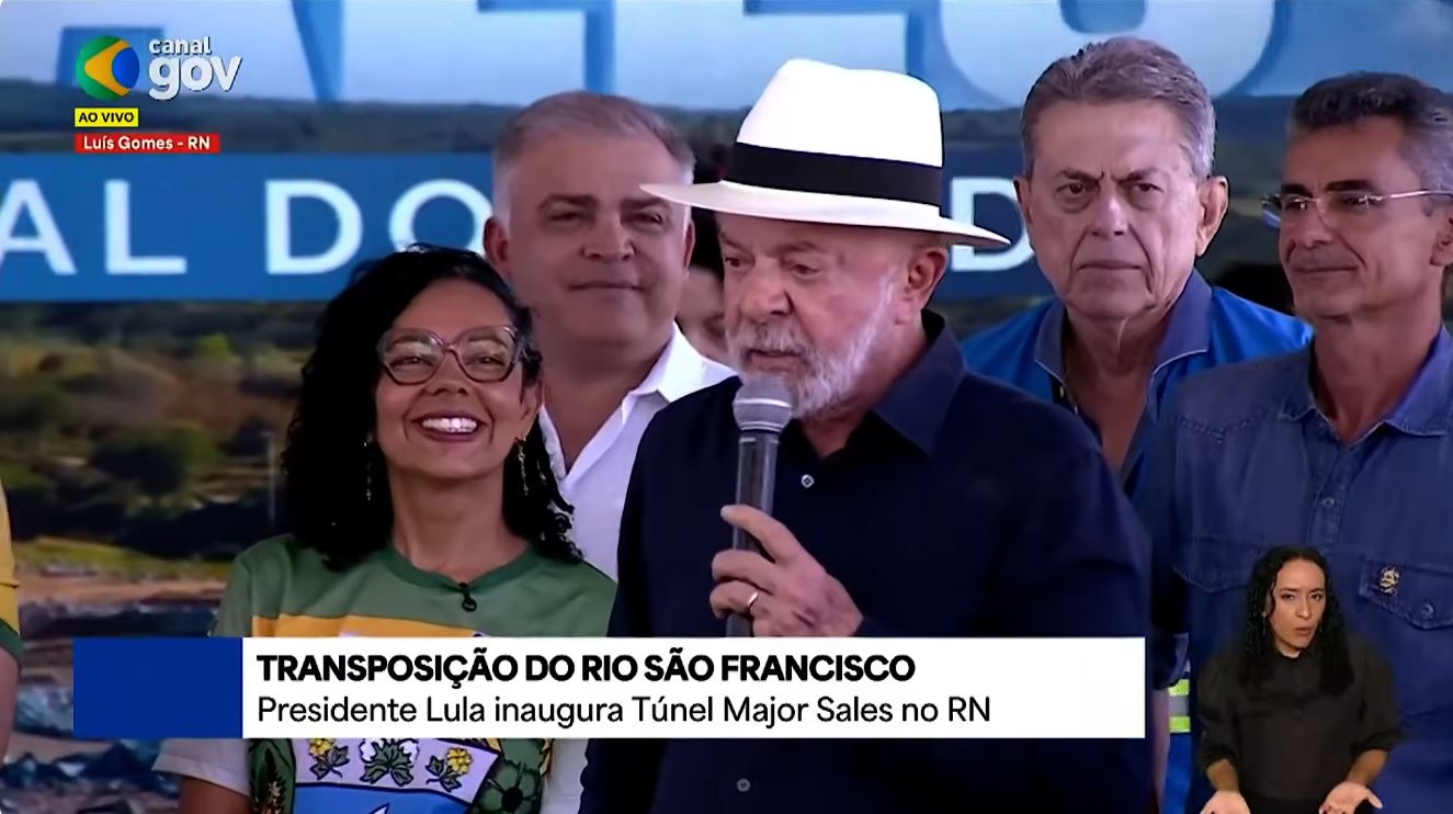 Presidente Lula inaugura Túnel Major Sales e leva águas da transposição do Rio São Francisco ao RN