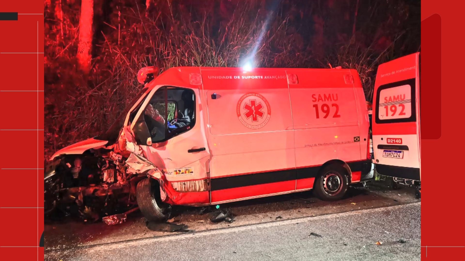 Acidente na BR-262: carro colide com ambulância e deixa seis feridos