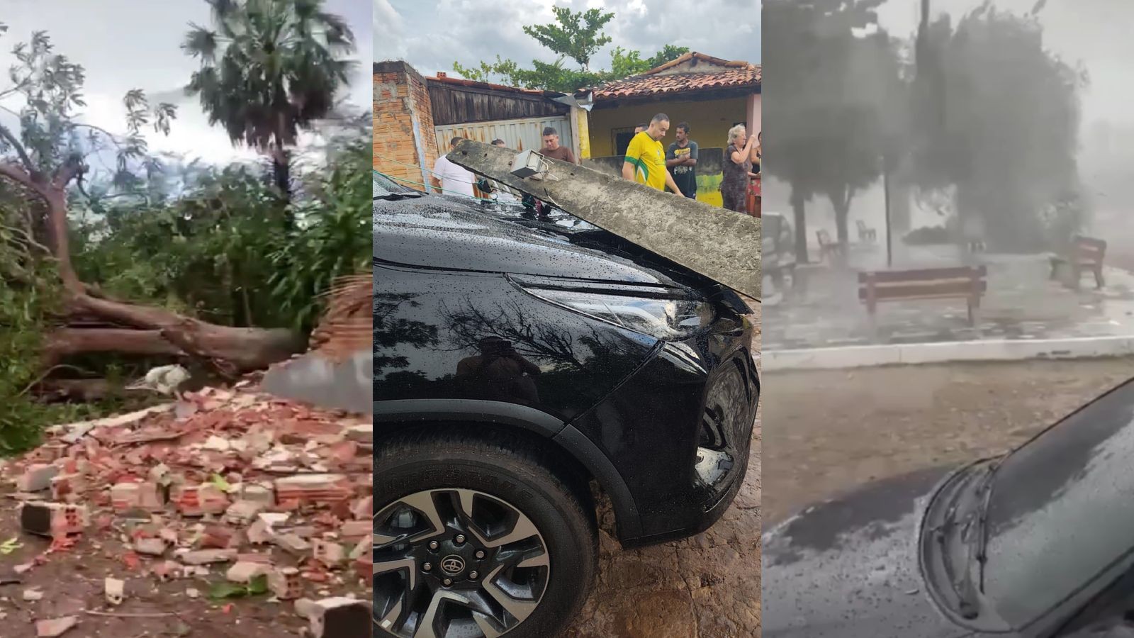 Microexplosão atmosférica derruba árvores e postes em Piracuruca, no Piauí