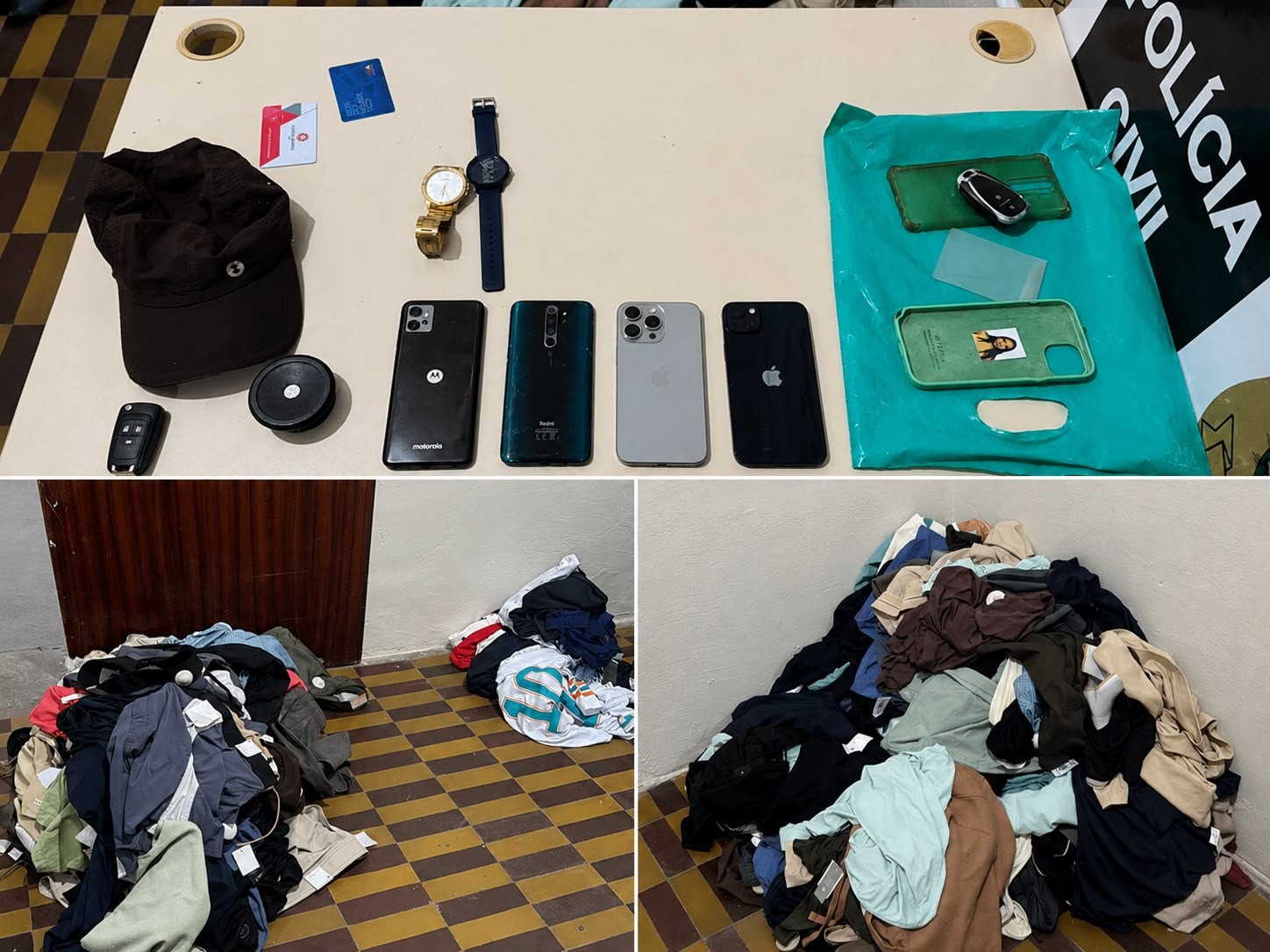 Quatro suspeitos são presos com 251 peças de roupas furtadas em Natal